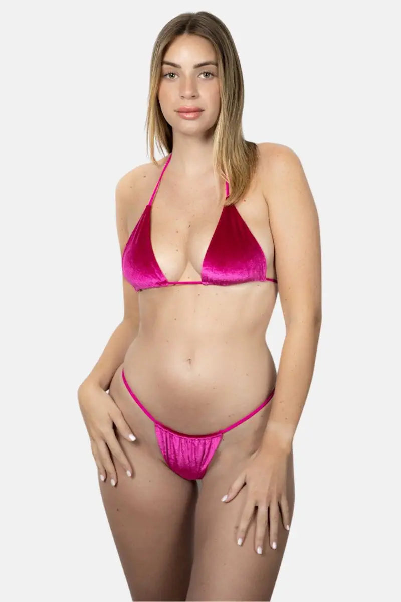 Mia Pink Velvet Bikini - www.loocaswim.com